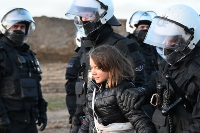 Greta Thunberg detained by police at German coal protest