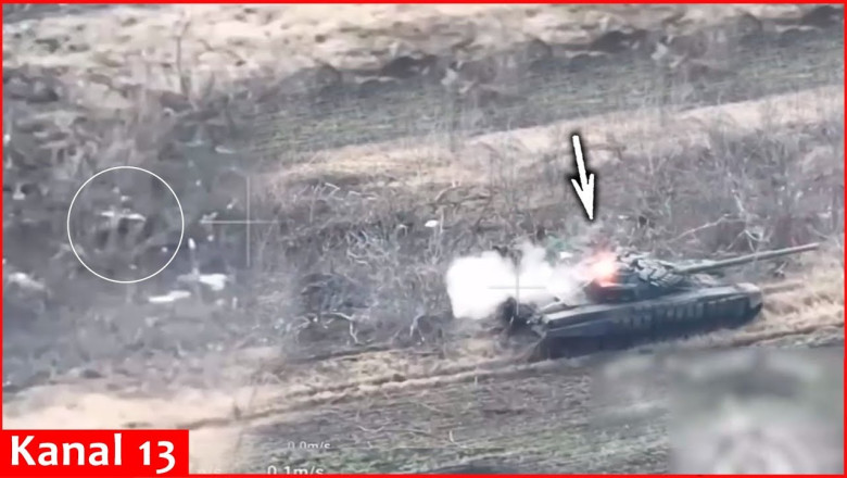 Advancing Russian tank ambushed in Ukrainian positions - it came under ...