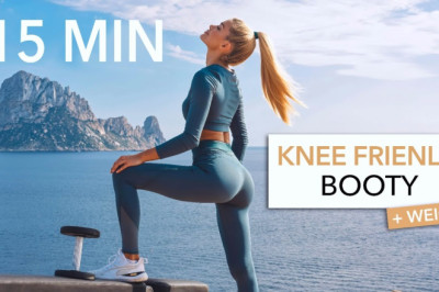 15 MIN KNEE FRIENDLY BOOTY + Weight / No Squats, Deadlift + Glute Bridge Focus, Gym Style