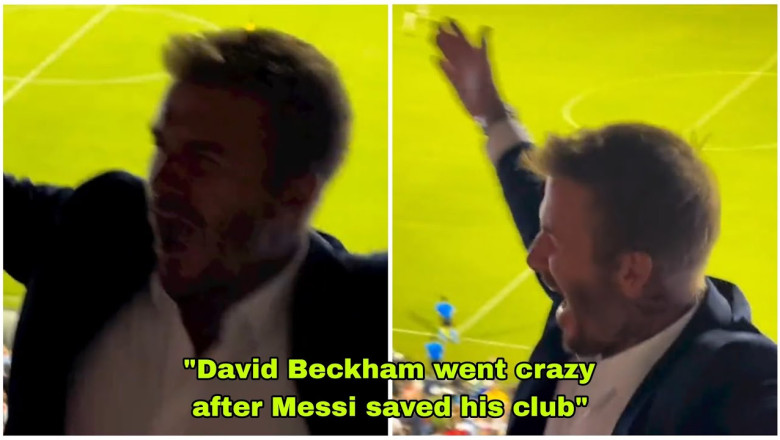 David Beckham's reaction when Lionel Messi scored a stunning free kick goal against FC Dallas