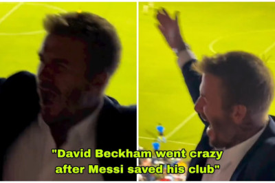 David Beckham's reaction when Lionel Messi scored a stunning free kick goal against FC Dallas