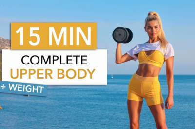 15 MIN COMPLETE UPPER BODY - all you need for back, arms and chest I with weight or bottle