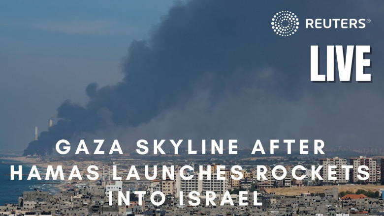 LIVE: Gaza skyline after Hamas launches rockets into Israel