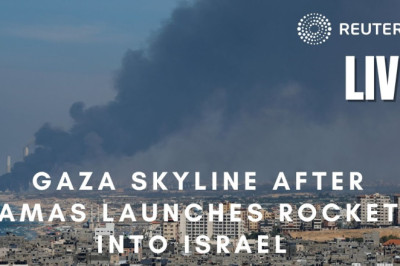 LIVE: Gaza skyline after Hamas launches rockets into Israel
