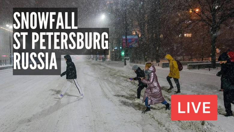 SNOWFALL in St Petersburg, Russia NOW! Live