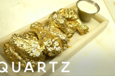 Eating food covered in gold