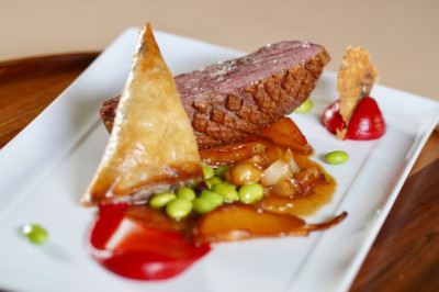 Roasted Duck Breast with Cardinal Puree – Bruno Albouze