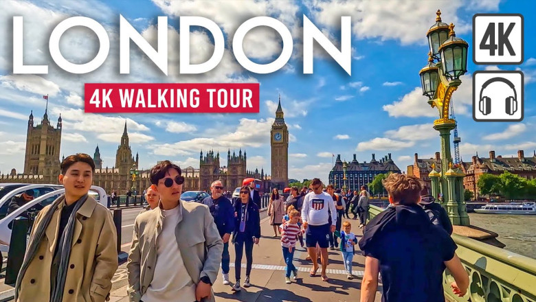 LONDON 4K Walking Tour (UK) - 4h+ Tour with Captions &amp; Immersive Sound [4K Ultra HD/60fps]
