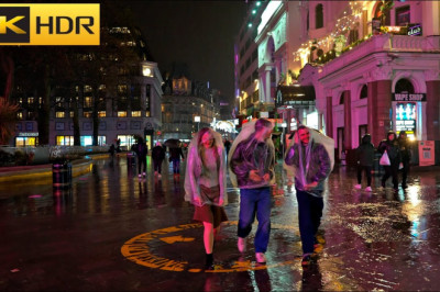 2.50 hours of London NIGHT Rain ☔️ London Rain Walk Compilation | Best Collection [4K HDR]