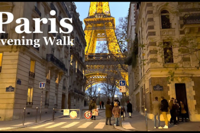 Paris France 🇫🇷 Christmas walk in Paris - An evening around Eiffel Tower - 4K HDR walk