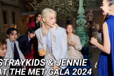 Straykids Reacts To Jennie At Met Gala, Jennie and straykids interactions At The Met Gala 2024