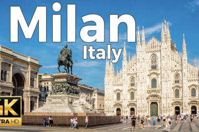 Milan (Milano), Italy Walking Tour (4k Ultra HD 60 fps) - With Captions