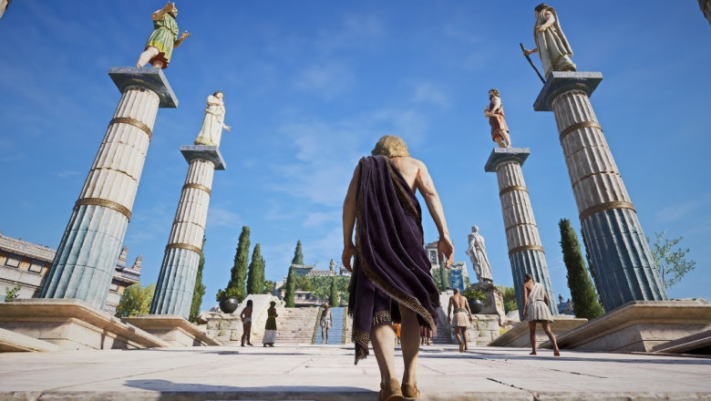 Walking in Ancient Athens 420 BCE (AC Odyssey)