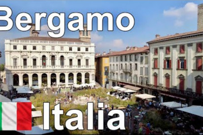 Bergamo, Lombardy, Italy Walking Tour (with Subtitles) [HD 4K 60fps]