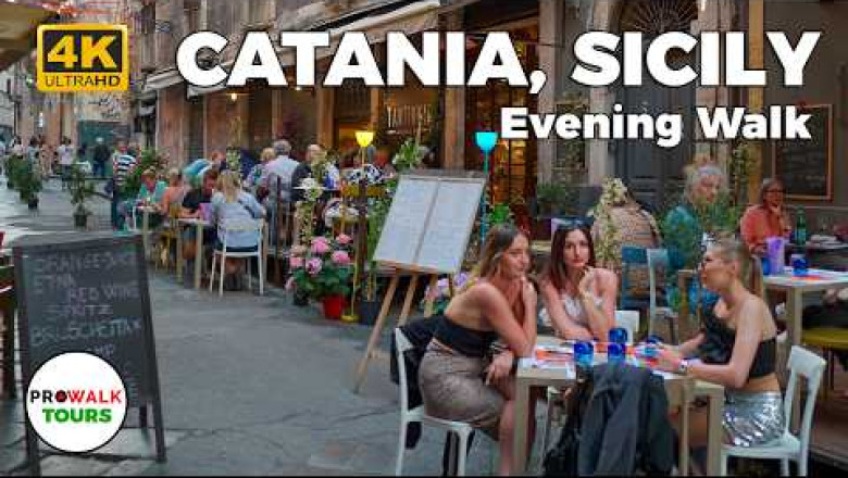 Catania, Italy Evening Walking Tour 2024 - 4K60fps with Captions by Prowalk Tours