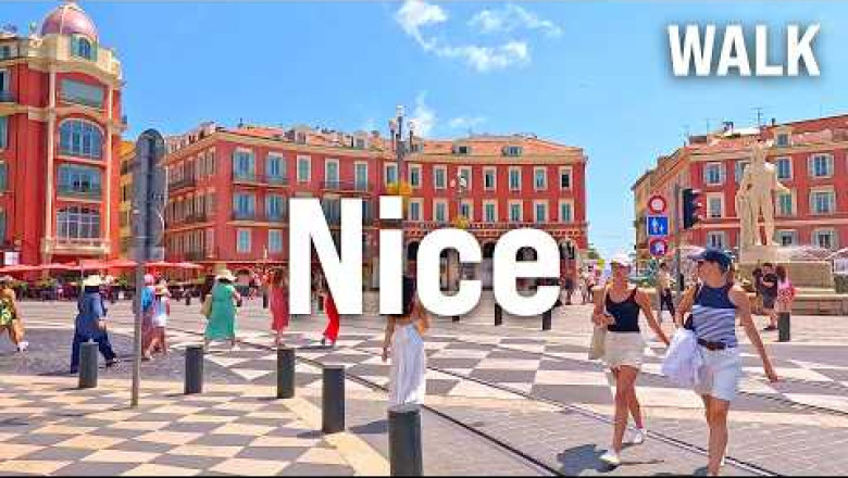 NICE, France 4K Walking Tour - BEACH WALK and more | Captions and Immersive Sound [4K Ultra HD/60fps]