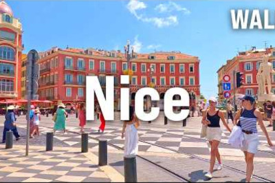 NICE, France 4K Walking Tour - BEACH WALK and more | Captions and Immersive Sound [4K Ultra HD/60fps]