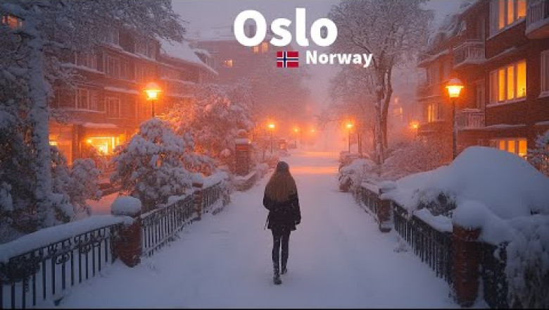 Oslo, Norway 🇳🇴 - Heavy Snowfall - 4K HDR Walking Tour