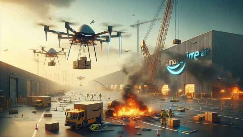 Amazon Delivery Drones Crash Into Crane in Arizona, Prompting Federal Investigation