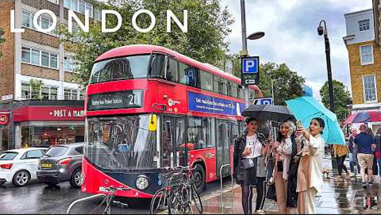 London City Autumn Walking Tour| Explore London King's Road and Chelsea in the Rain [4K HDR]